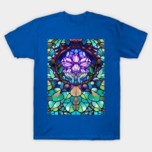 Stained Glass Lotus Flower T-Shirt